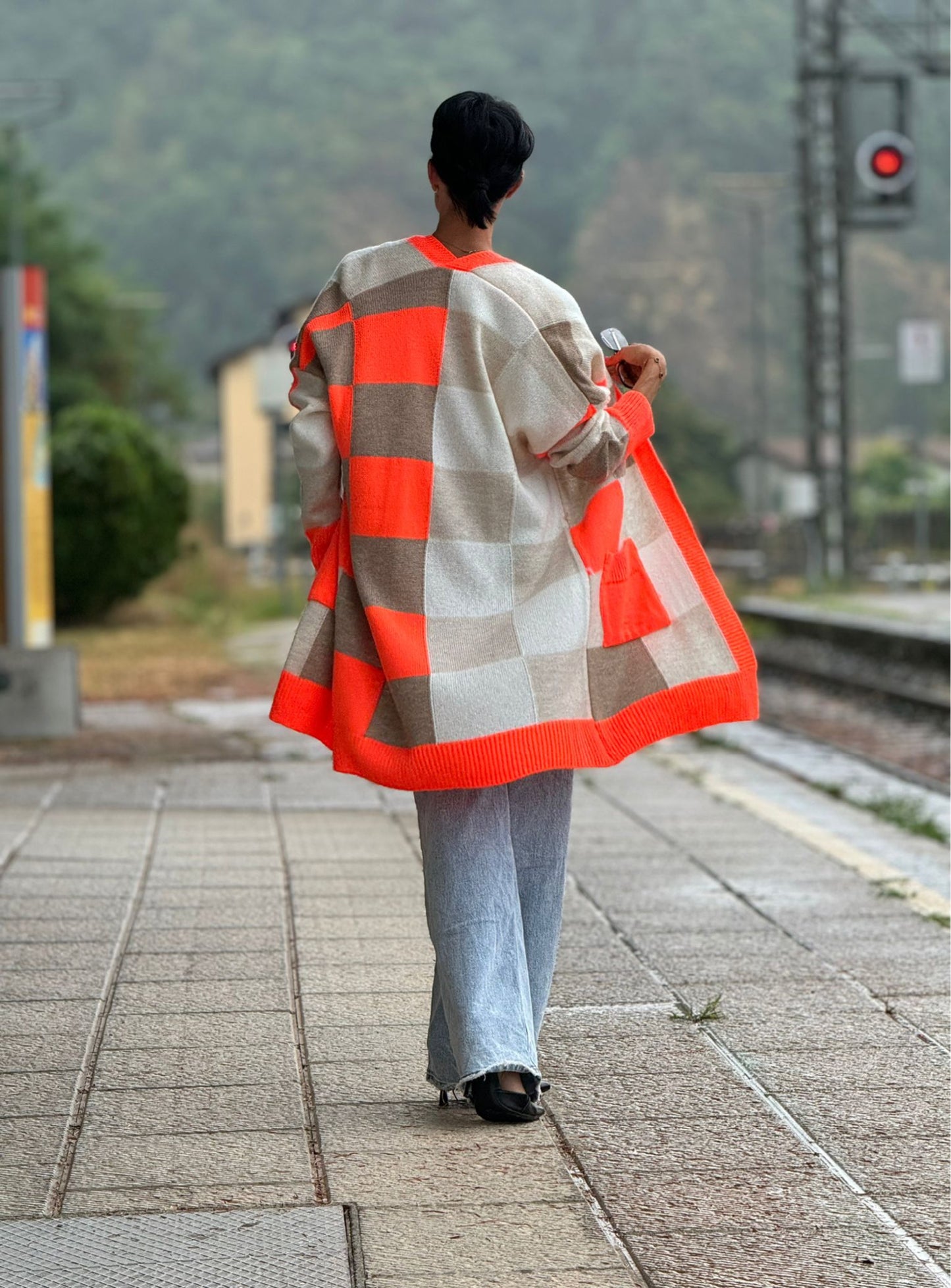 Gilet Martha striped orange