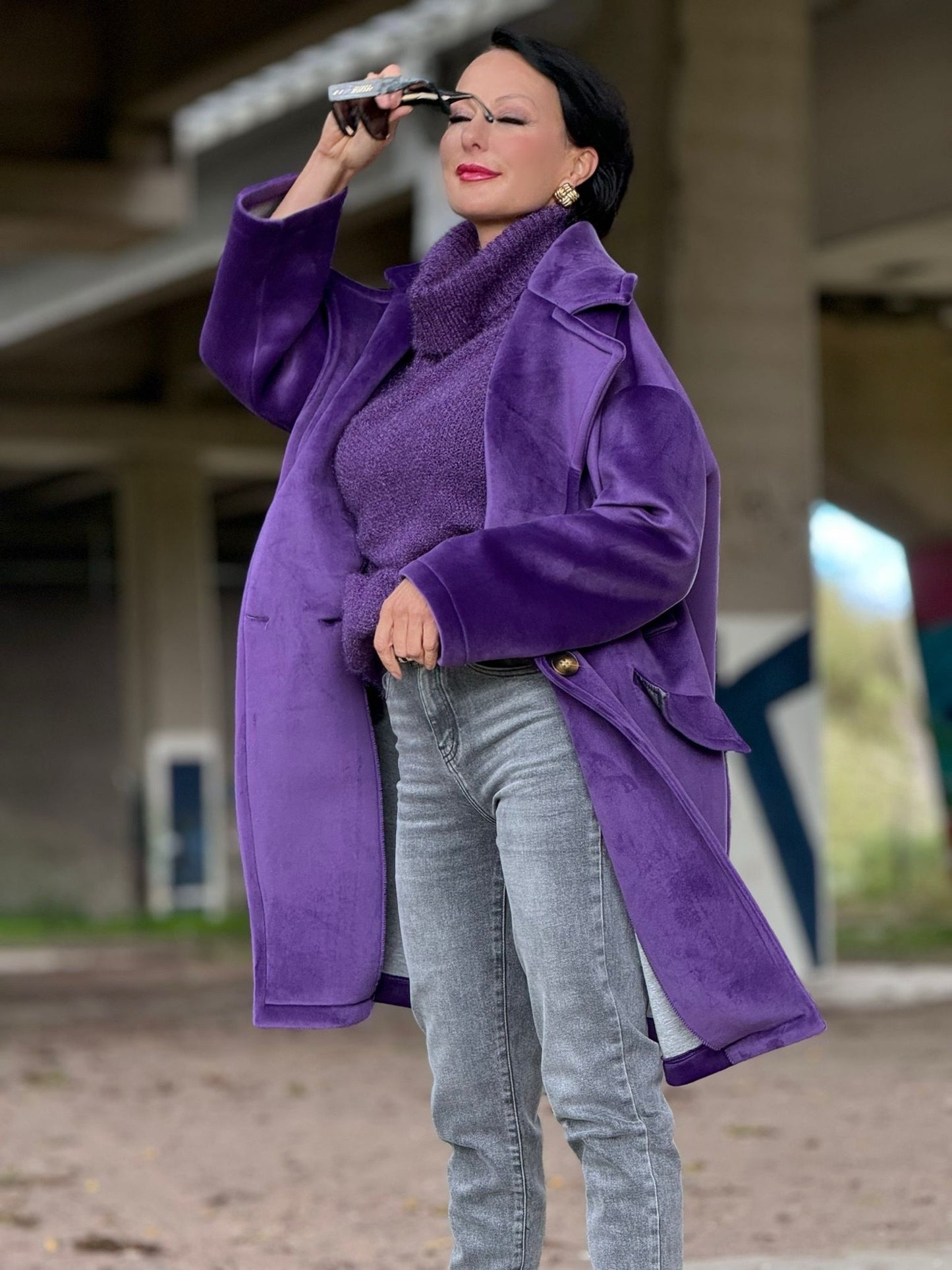 Coat Liz velvet purple