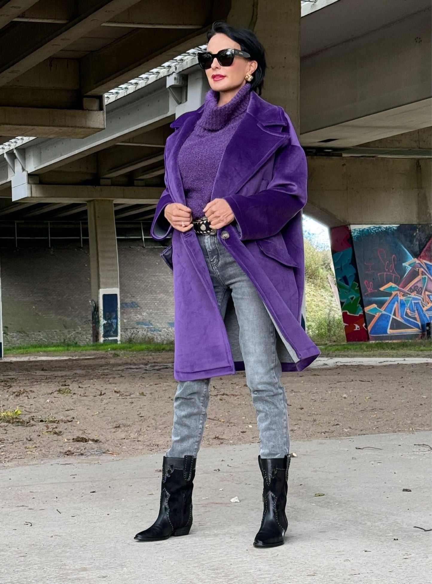 Coat Liz velvet purple