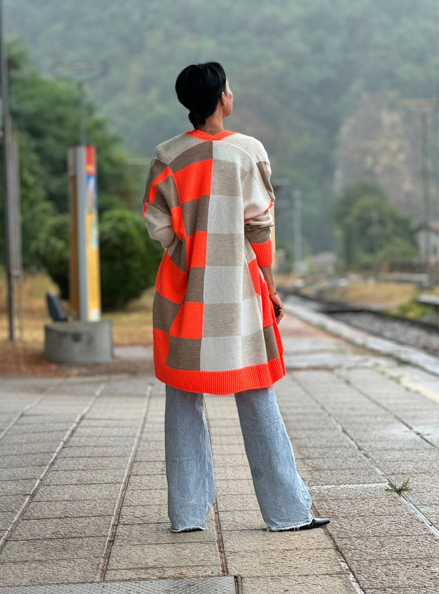 Gilet Martha striped orange