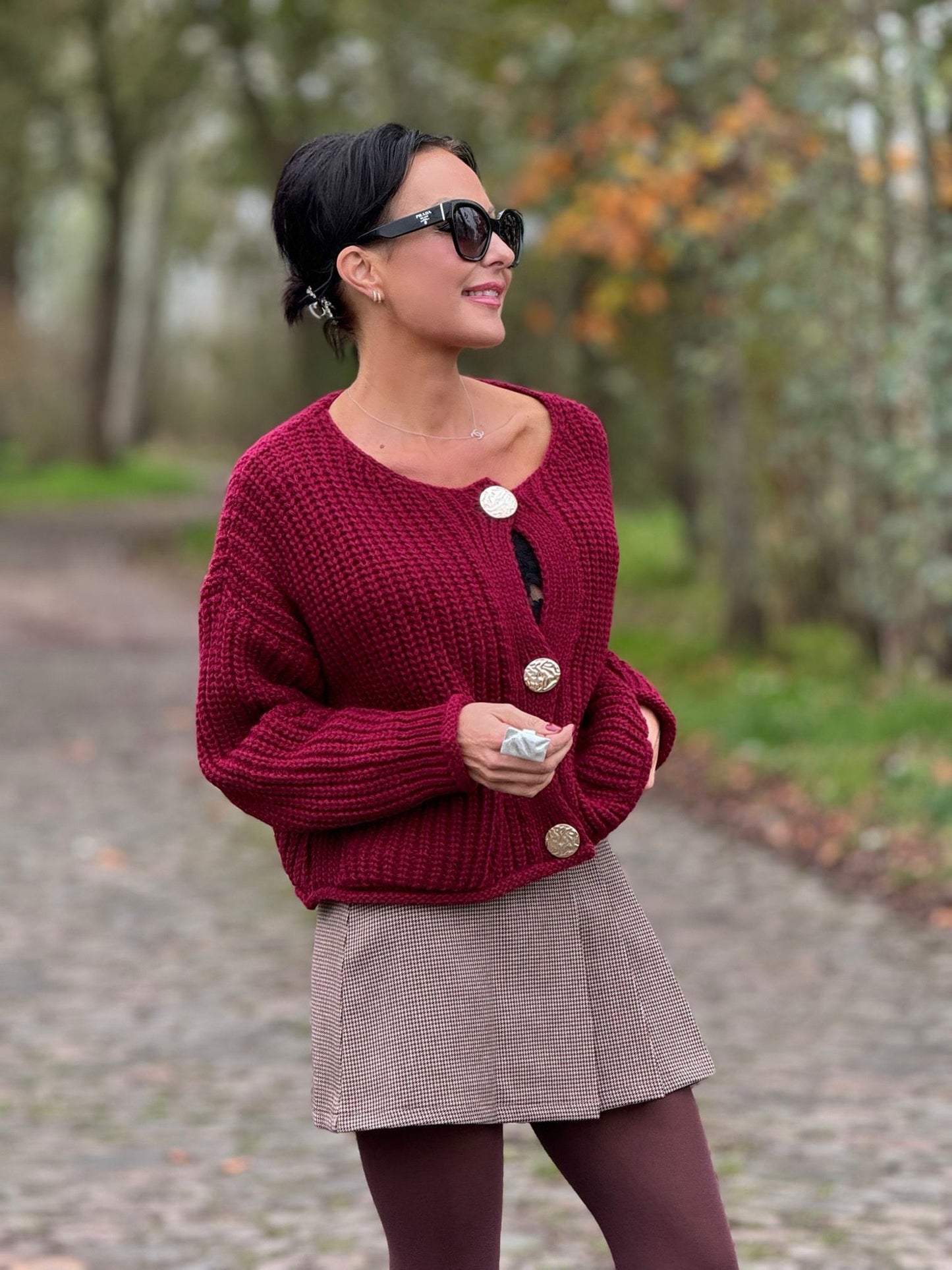 Gilet Lia long sleeve burgundy