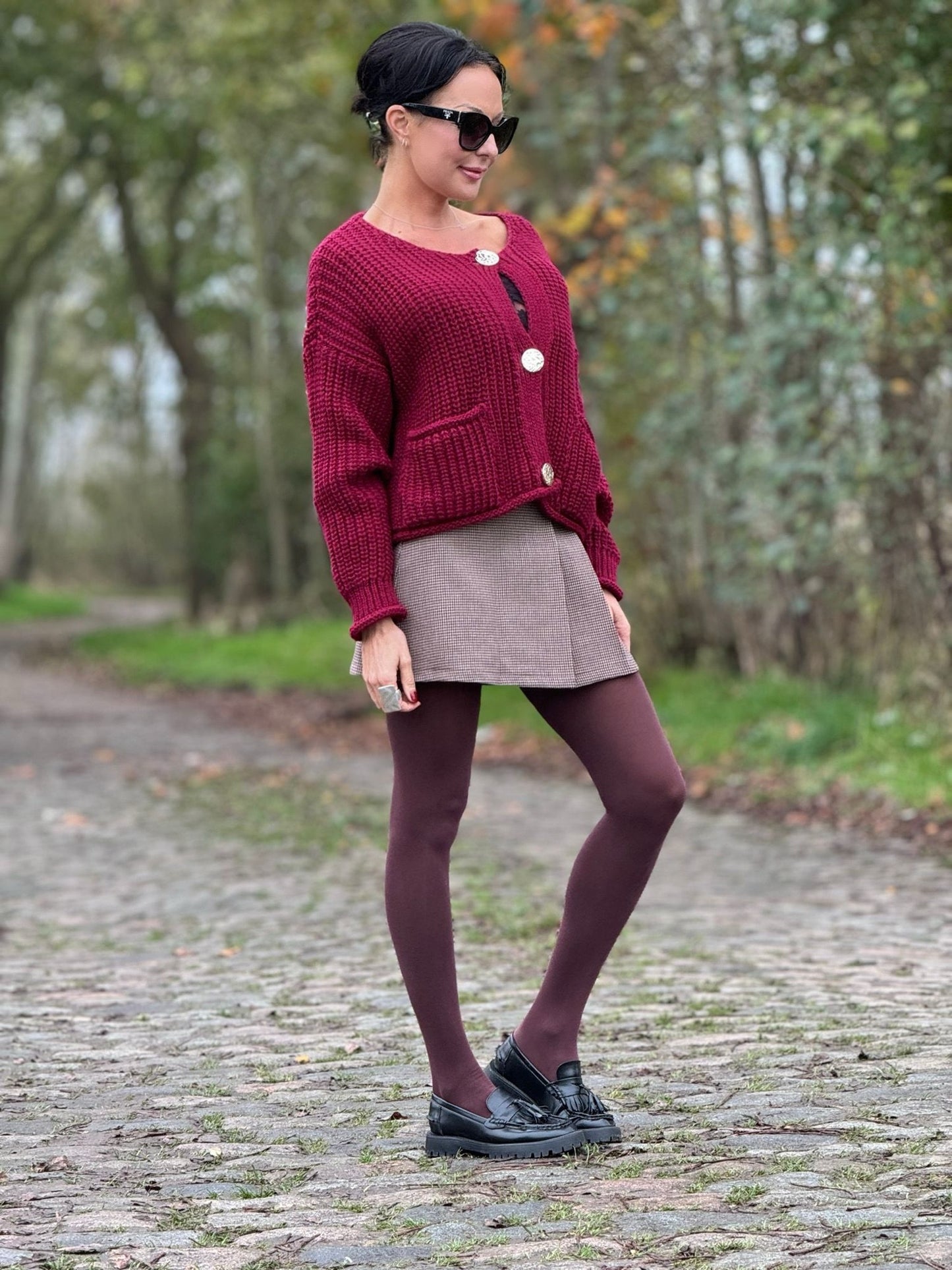 Gilet Lia long sleeve burgundy