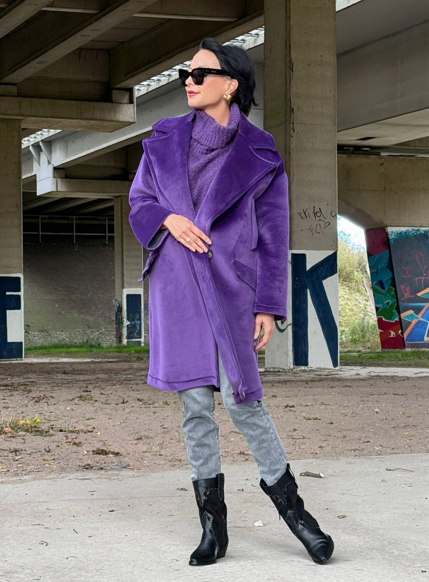 Coat Liz velvet purple