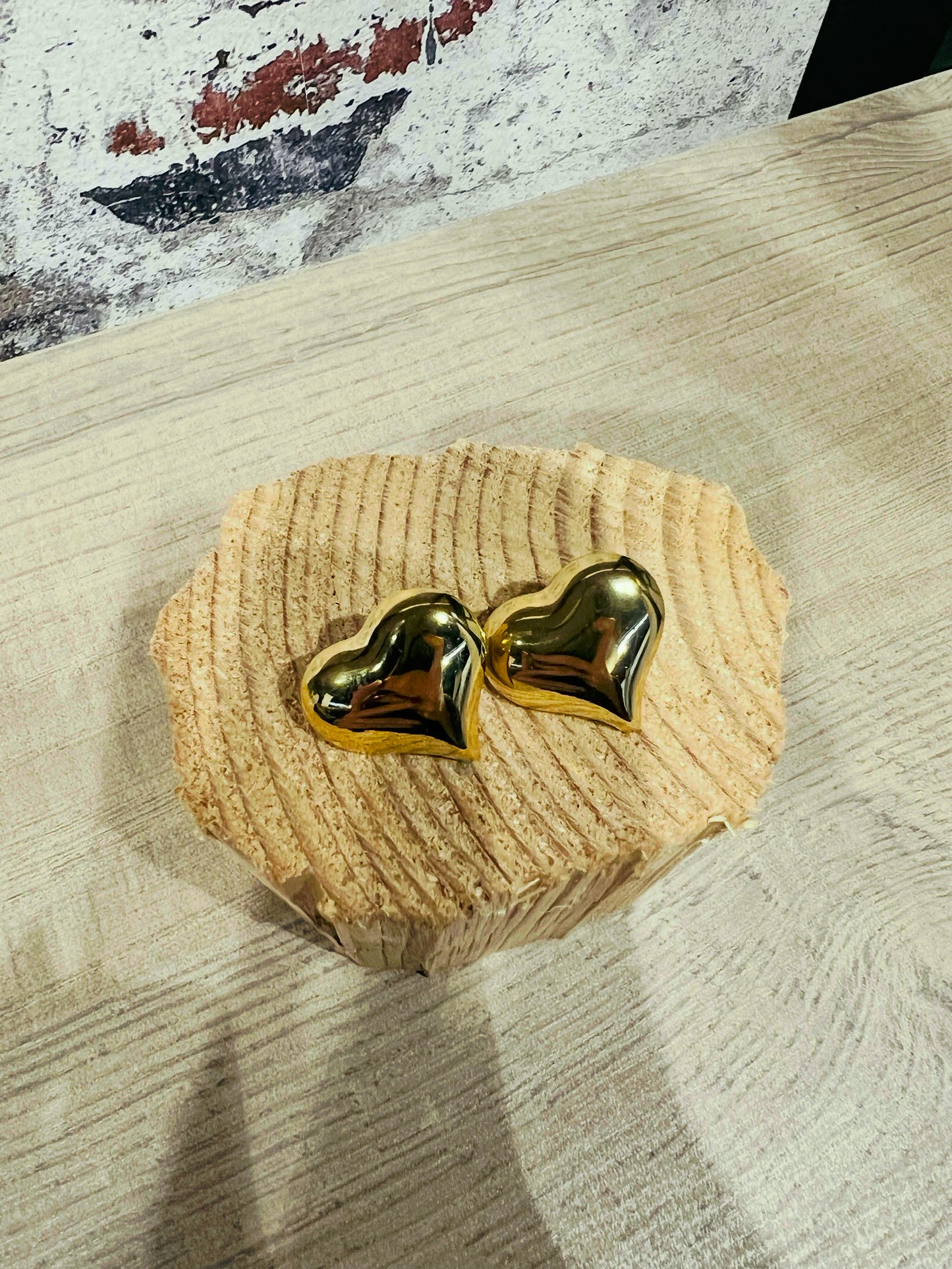 Earrings heart gold