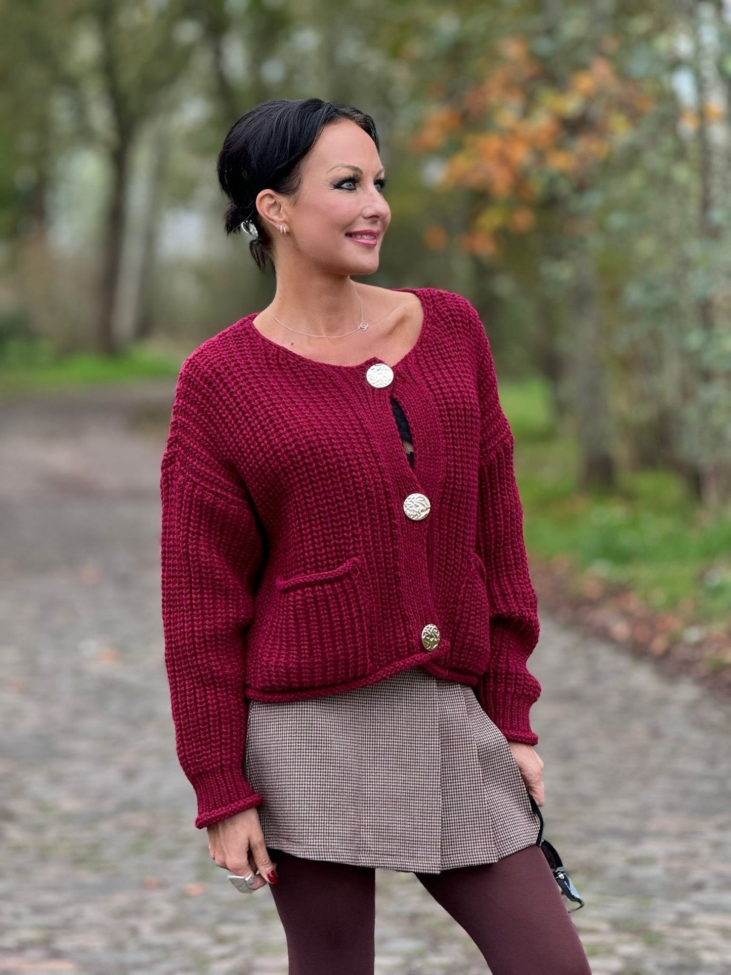 Gilet Lia long sleeve burgundy