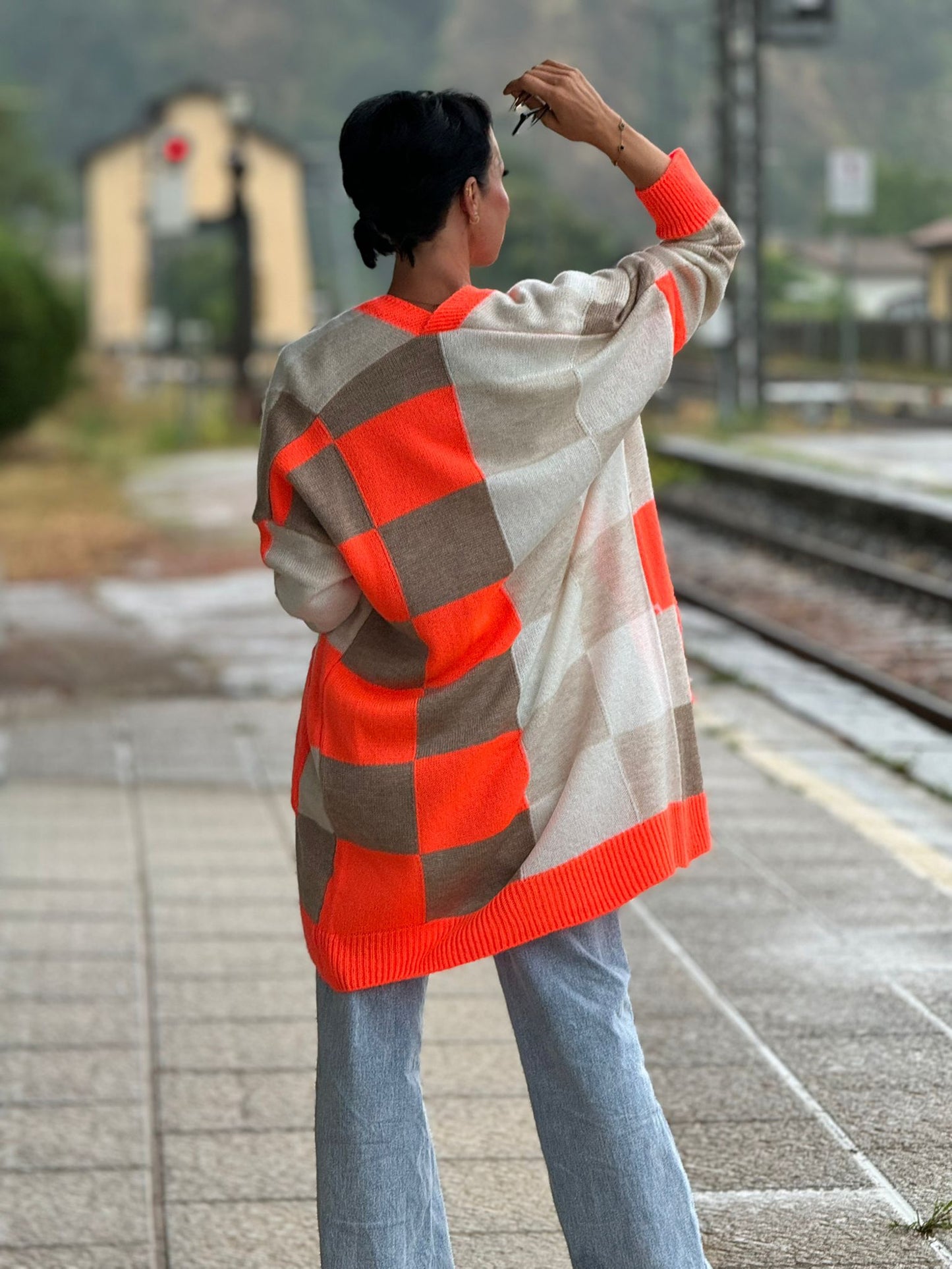 Gilet Martha striped orange