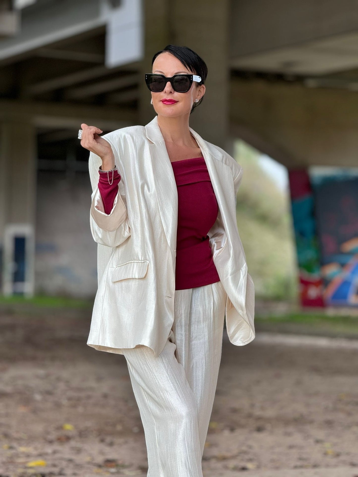 Blazer crema oversized