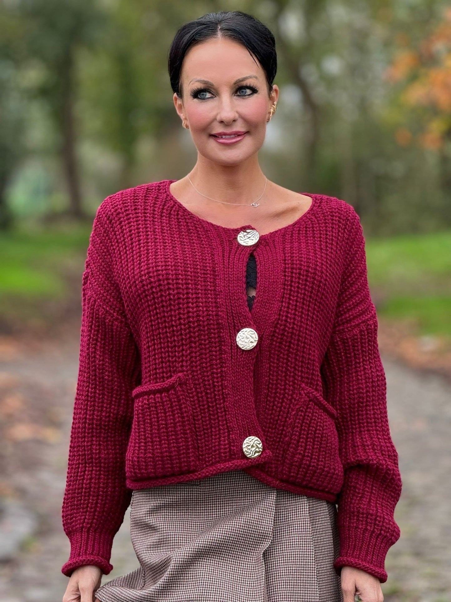 Gilet Lia long sleeve burgundy