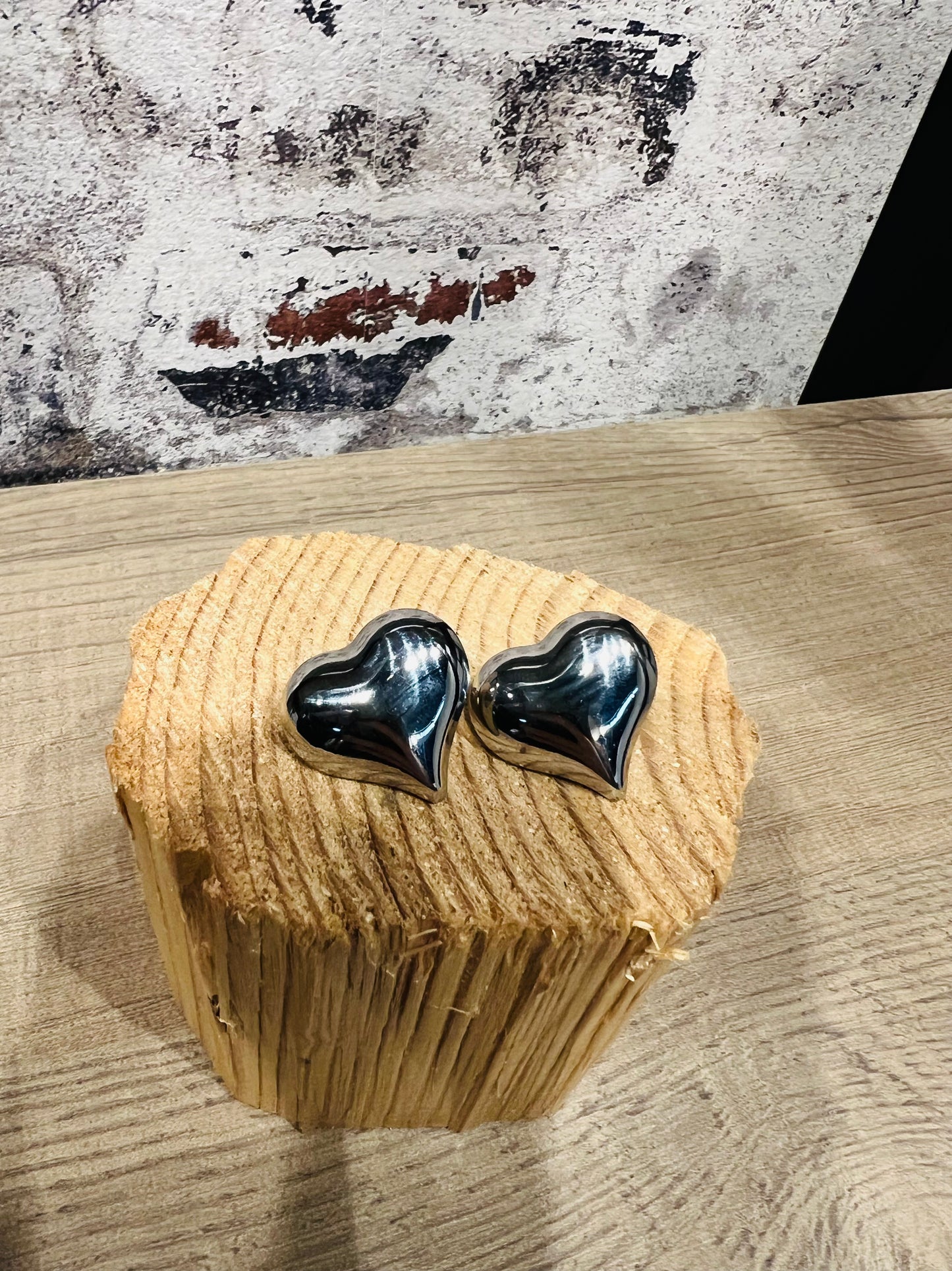 Earrings heart silver