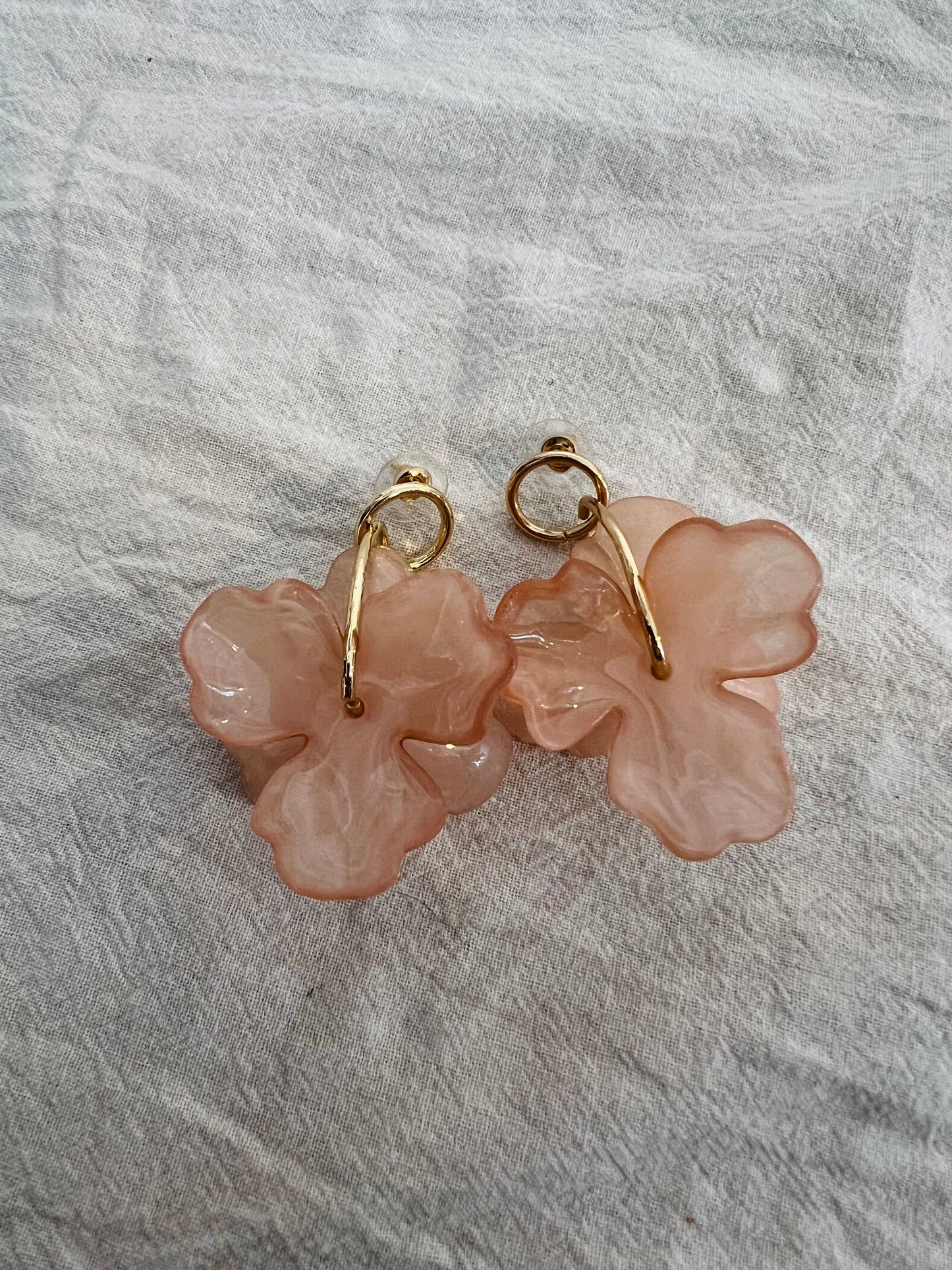 Earrings flowered pink