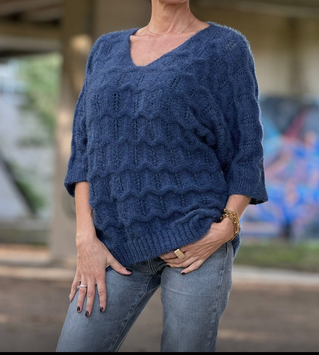 Pull Malix long misty blue