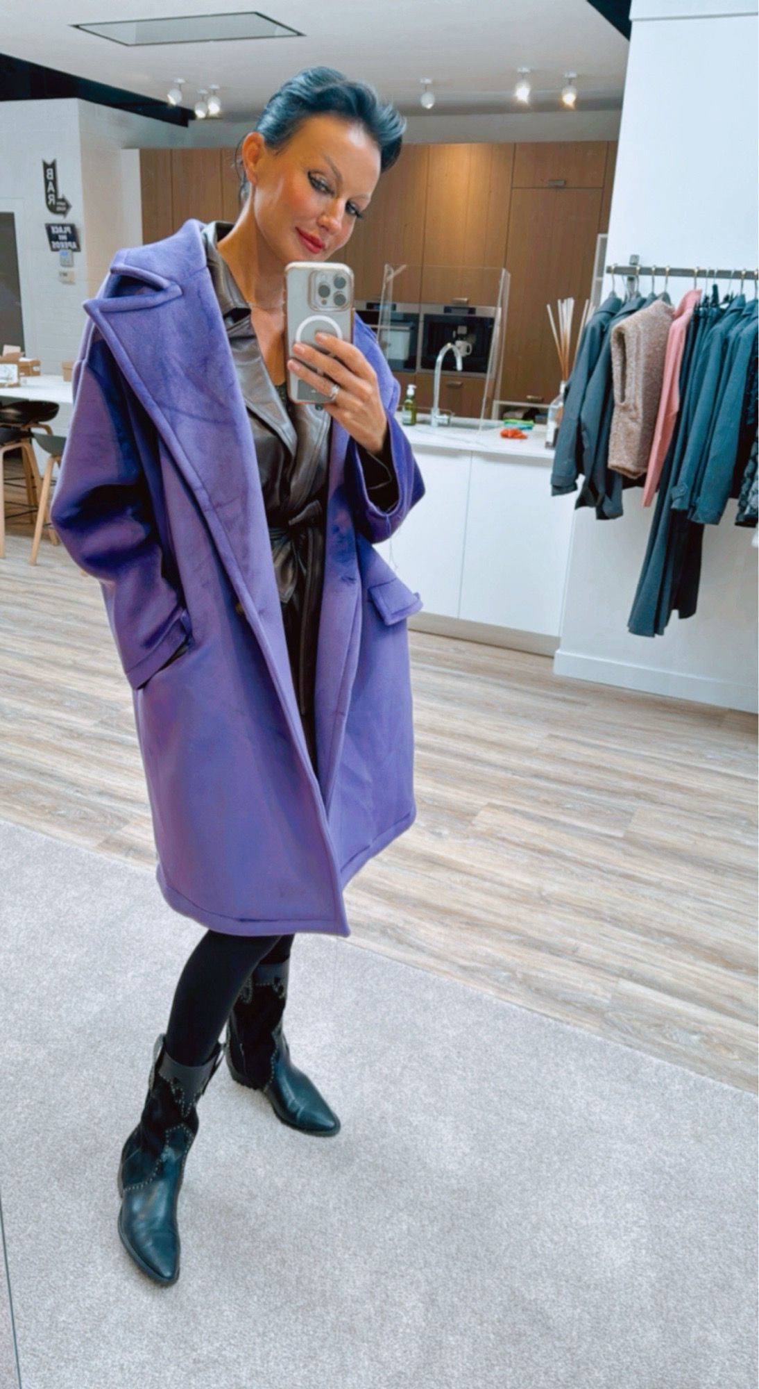 Coat Liz velvet purple